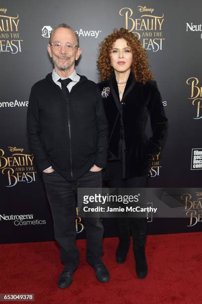 Joel Grey and Bernadette Peters arrive at the New York special screening of Disney's live-action adaptation "Beauty and the Beast" at Alice Tully...