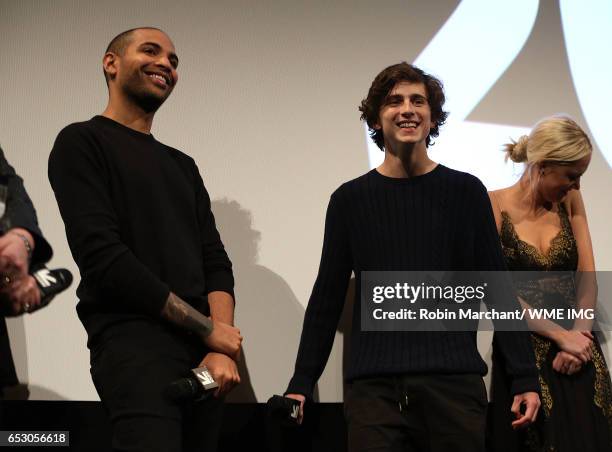 Director Elijah Bynum and actor Timothee Chalamet attends Imperative Entertainment's "Hot Summer Nights" SXSW World Premiere at Paramount Theatre on...