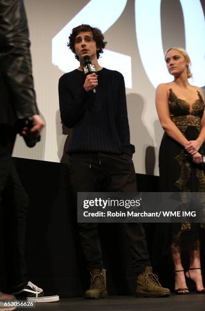 Actor Timothee Chalamet attends Imperative Entertainment's "Hot Summer Nights" SXSW World Premiere at Paramount Theatre on March 13, 2017 in Austin,...