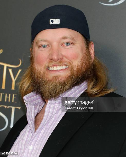 Nick Mangold attends the "Beauty and the Beast" New York screening at Alice Tully Hall, Lincoln Center on March 13, 2017 in New York City.