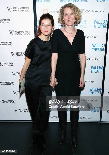 Actresses Marisa Tomei and Melissa James Gibson attend the 2017 Williamstown Theatre Festival Benefit at TAO Downtown on March 13, 2017 in New York...