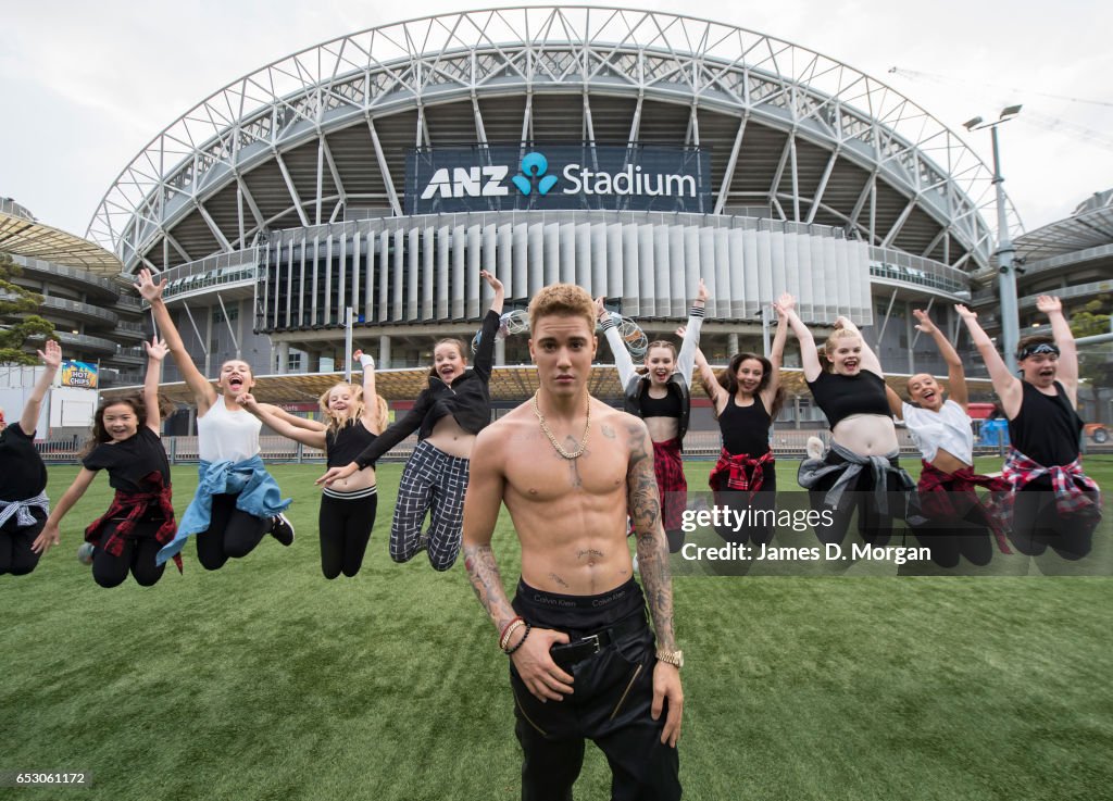 Justin Bieber Wax Figure Causes A Stir Outside ANZ Stadium