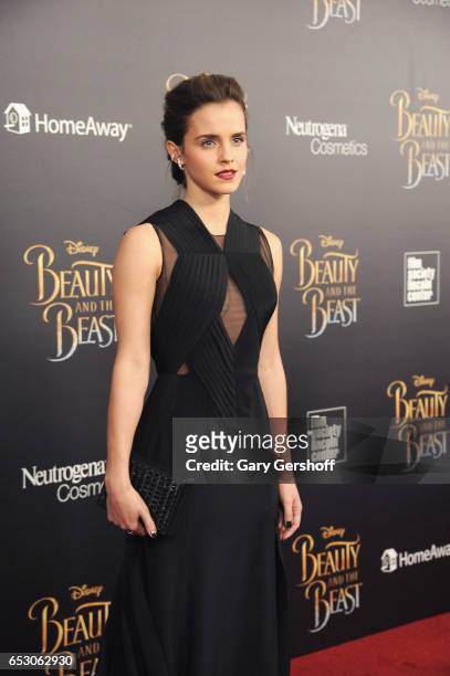 Actress Emma Watson attends the "Beauty And The Beast" New York screening at Alice Tully Hall, Lincoln Center on March 13, 2017 in New York City.