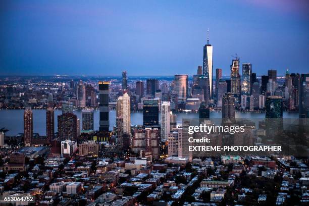 new york viewed from new jersey - bayonne bridge stock pictures, royalty-free photos & images