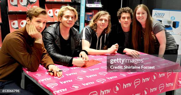 Kieran Shudall, Sam Rourke, Colin Jones and Joe Falconer of Circa Waves perform instore and sign copies of their new album 'Different Creatures' at...