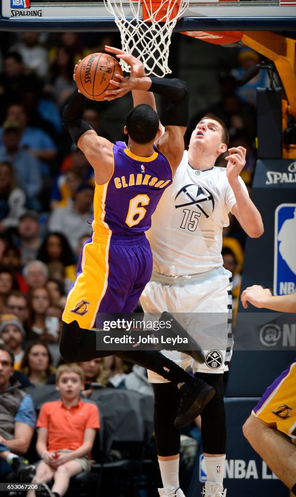 Denver Nuggets versus the Los Angeles Lakers