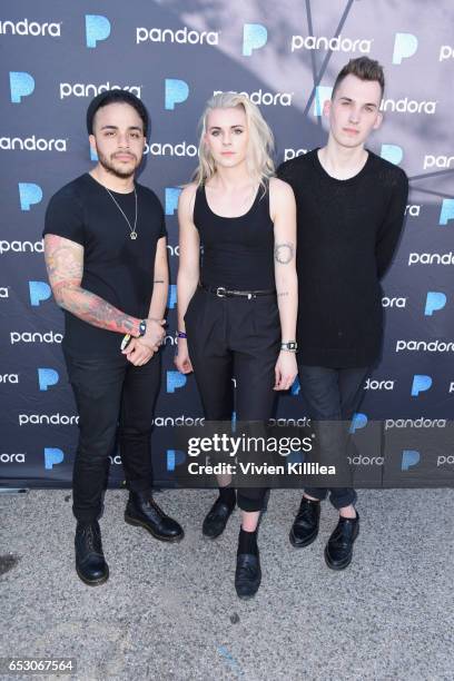 Musicians Kyle McDonalds, Lindsey Gunnulfsen and Alex Babinski of PVRIS attend Pandora at SXSW 2017 on March 13, 2017 in Austin, Texas.