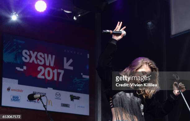 Singer Sofia Reyes performs onstage during Pandora at SXSW 2017 on March 13, 2017 in Austin, Texas.