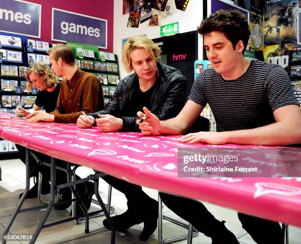 Kieran Shudall, Sam Rourke, Colin Jones and Joe Falconer of Circa Waves perform instore and sign copies of their new album 'Different creatures' at...