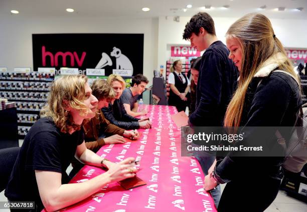 Kieran Shudall, Sam Rourke, Colin Jones and Joe Falconer of Circa Waves perform instore and sign copies of their new album 'Different creatures' at...