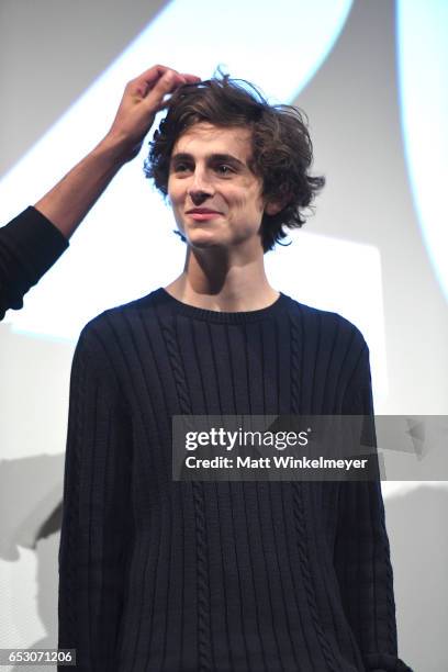 Actor Timothee Chalamet speaks onstage during the "Hot Summer Nights" premiere 2017 SXSW Conference and Festivals on March 13, 2017 in Austin, Texas.
