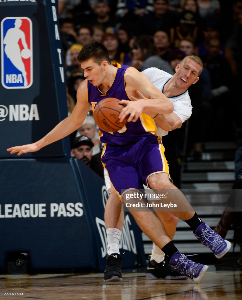 Denver Nuggets versus the Los Angeles Lakers