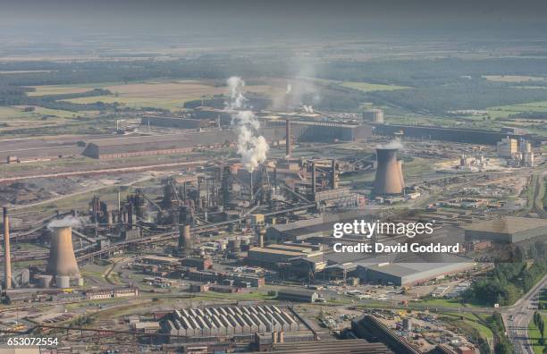 Aerial view of Scunthorpe Steelworks on September 9, 2006. Twenty miles west of Grimsby on the eastern bank of the River Trent lies Scunthorpe...