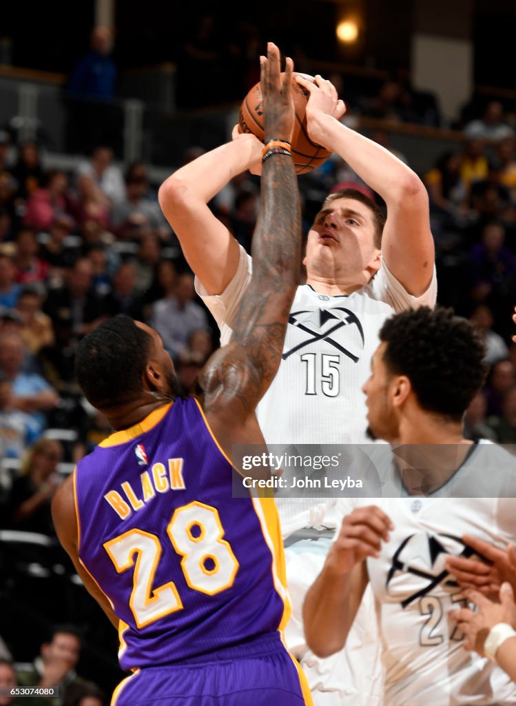 Denver Nuggets versus the Los Angeles Lakers