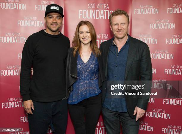 Actors Jesse Williams, Sarah Drew and Kevin McKidd attend SAG-AFTRA Foundation's Conversations with "Grey's Anatomy" at SAG-AFTRA Foundation...