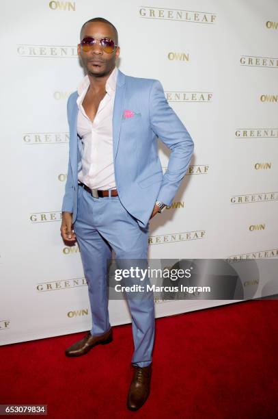 Actor Kevin Savage attends "Greenleaf" season 2 premiere Atlanta screening at SCADshow on March 13, 2017 in Atlanta, Georgia.