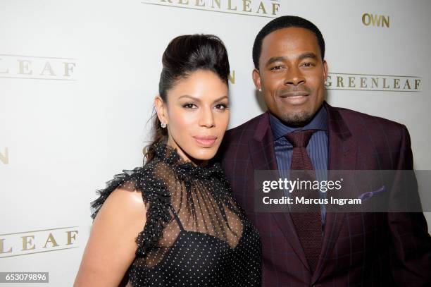 Actress Merle Dandridge and actor Lamman Rucker attend "Greenleaf" season 2 premiere Atlanta screening at SCADshow on March 13, 2017 in Atlanta,...