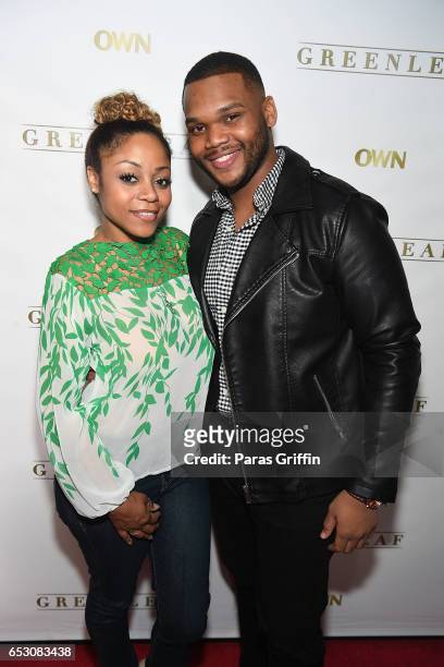Singer LaTavia Roberson and social media personality Not Karlton Banks attend "Greenleaf" Season 2 Premiere Party at W Atlanta Midtown on March 13,...