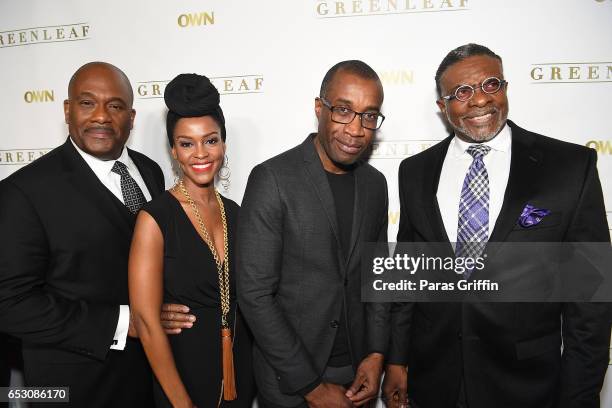 Gregory Alan Williams, Kim Hawthorne, Clement Virgo, and Keith David attend "Greenleaf" Season 2 Premiere Party at W Atlanta Midtown on March 13,...