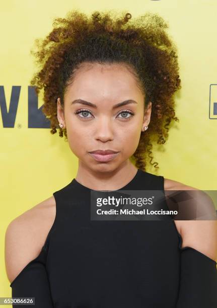 Actress Logan Browning attends the "Dear White People" premiere during 2017 SXSW Conference and Festivals at the ZACH Theatre on March 13, 2017 in...