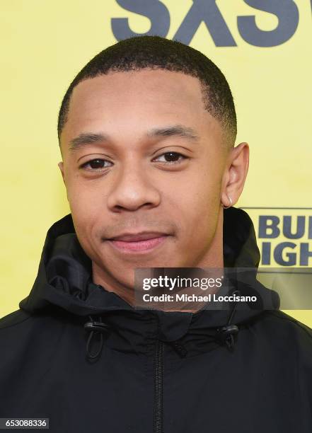 DeRon Horton attends the "Dear White People" premiere during 2017 SXSW Conference and Festivals at the ZACH Theatre on March 13, 2017 in Austin,...