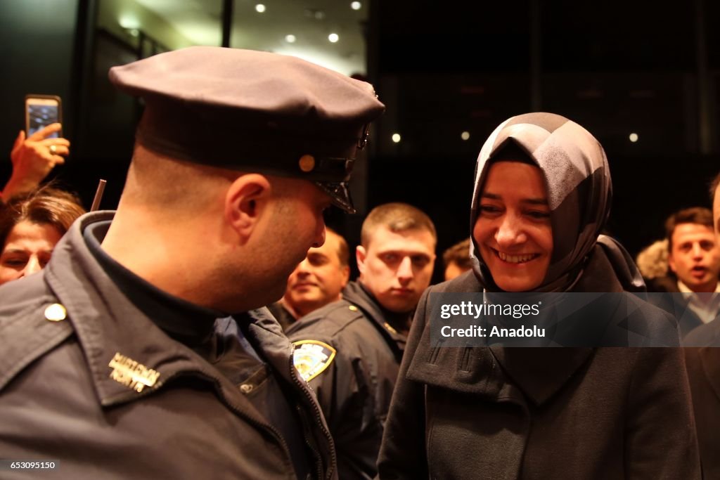 Turkish Family Minister Fatma Betul Sayan Kaya arrives to New York City