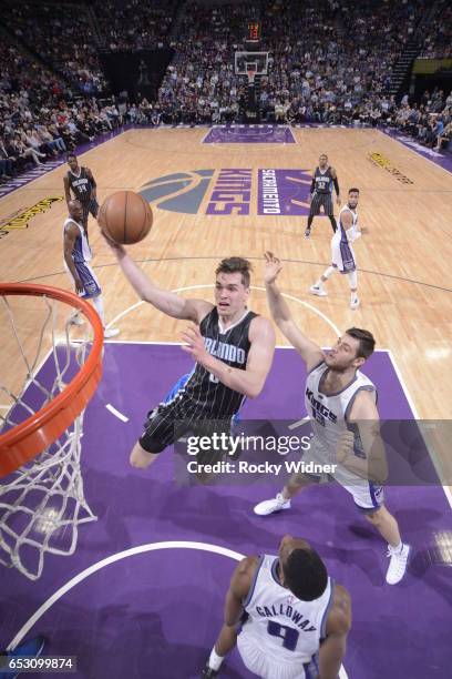 Mario Hezonja of the Orlando Magic shoots the ball against the Sacramento Kings on March 13, 2017 at Golden 1 Center in Sacramento, California. NOTE...