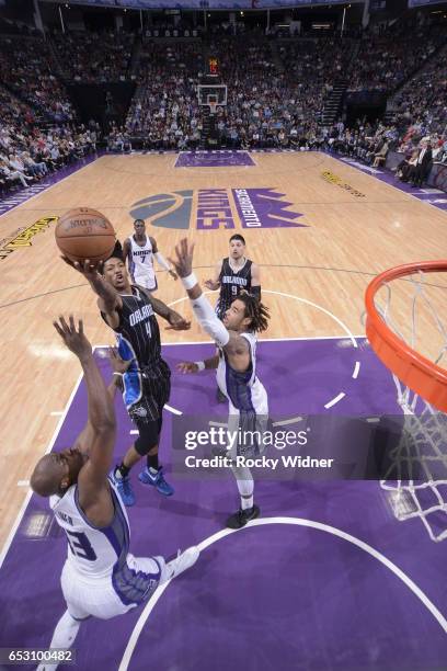 Elfrid Payton of the Orlando Magic shoots the ball against the Sacramento Kings on March 13, 2017 at Golden 1 Center in Sacramento, California. NOTE...