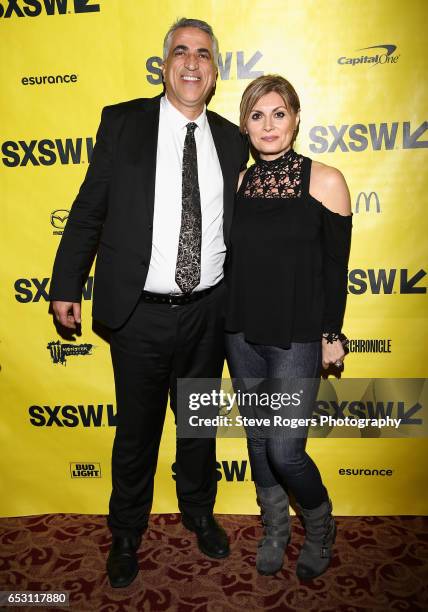 Producers Mehrdad Elie and Parisa Caviani attend the premiere of "Mayhem" during 2017 SXSW Conference and Festivals at Alamo Ritz on March 13, 2017...