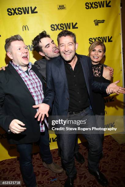 Producer Sean Sorenson, director Joe Lynch, actor Steven Brand and producer Parisa Caviani attend the premiere of "Mayhem" during 2017 SXSW...