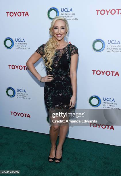 Actress Debbie Sherman arrives at the UCLA Institute of the Environment and Sustainability Innovators for a Healthy Planet celebration on March 13,...