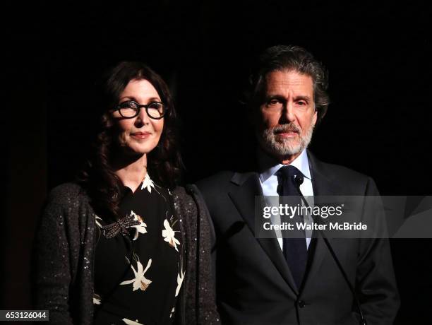 Joanna Gleason and Chris Sarandon on stage at the Vineyard Theatre 2017 Gala at the Edison Ballroom on March 13, 2017 in New York City.