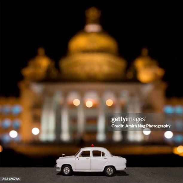 in the service of india - ambassador car stock pictures, royalty-free photos & images