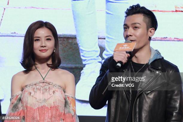 Actress and singer Charlene Choi and singer Pakho Chau attend emperor motions pictures press conference as part of Hong Kong International Film and...