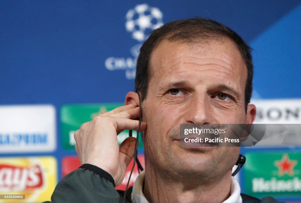 Juventus coach Massimiliano Allegri attends a press...