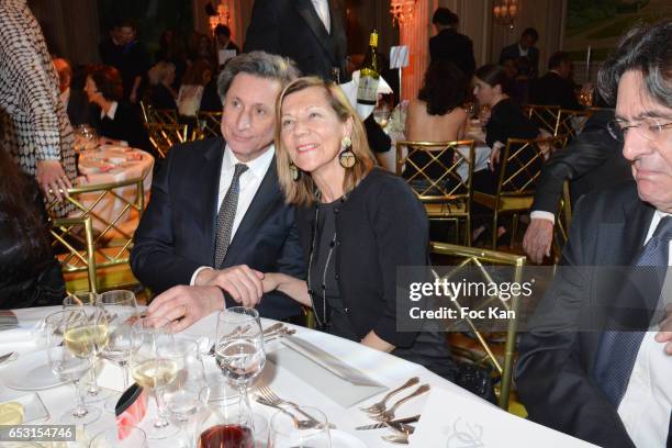 Patrick de Carolis and Carol-Anne Hartpence attend 'La Recherche en Physiologie' Charity Gala at Four Seasons Hotel George V on March 13, 2017 in...