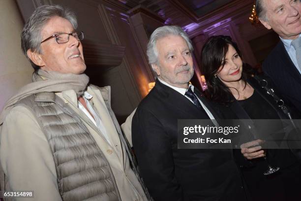 Dominique Desseigne, Pierre Arditi and Evelyne Bouix attend 'La Recherche en Physiologie' Charity Gala at Four Seasons Hotel George V on March 13,...