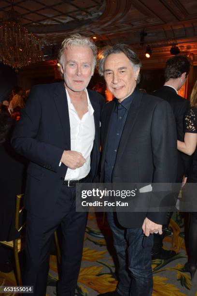 Franck Dubosc and Richard Berry attend 'La Recherche en Physiologie' Charity Gala at Four Seasons Hotel George V on March 13, 2017 in Paris, France.