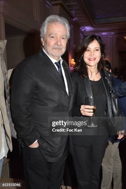 Pierre Arditi and Evelyne Bouix attend 'La Recherche en Physiologie' Charity Gala at Four Seasons Hotel George V on March 13, 2017 in Paris, France.