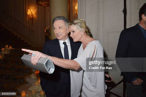 Michel Drucker and Edith Rebillon vice president of the foundation Recherche en Physiologie attend 'La Recherche en Physiologie' Charity Gala at Four...