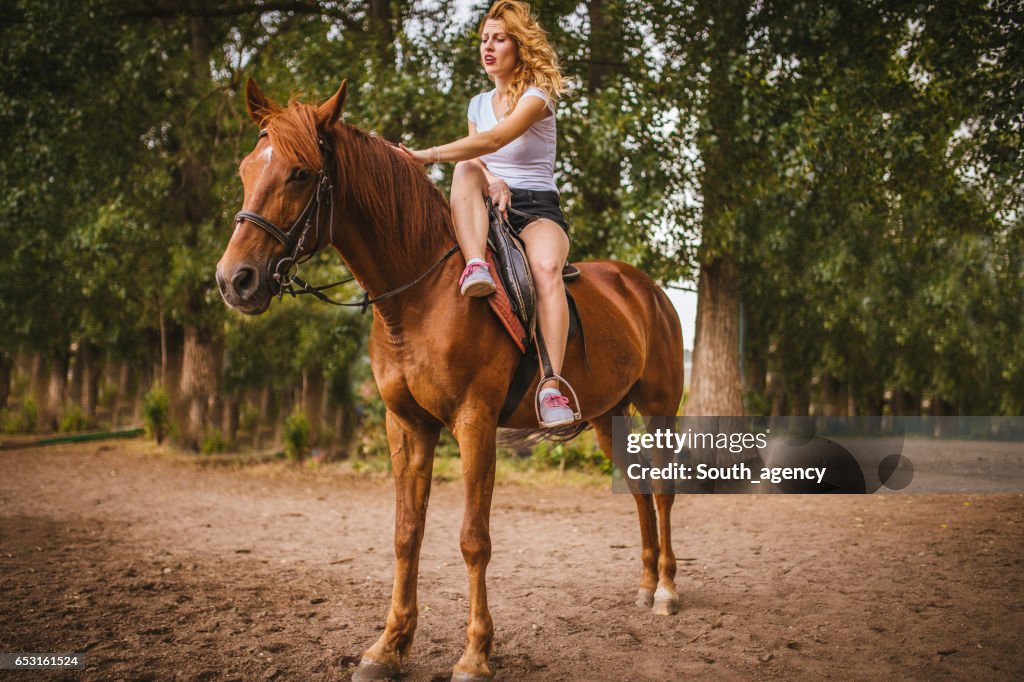 Riding a beautiful horse