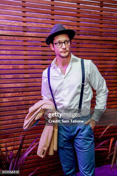 Rob Mills arrives ahead of the VAMFF 2017 Gala Runway show on March 14, 2017 in Melbourne, Australia.