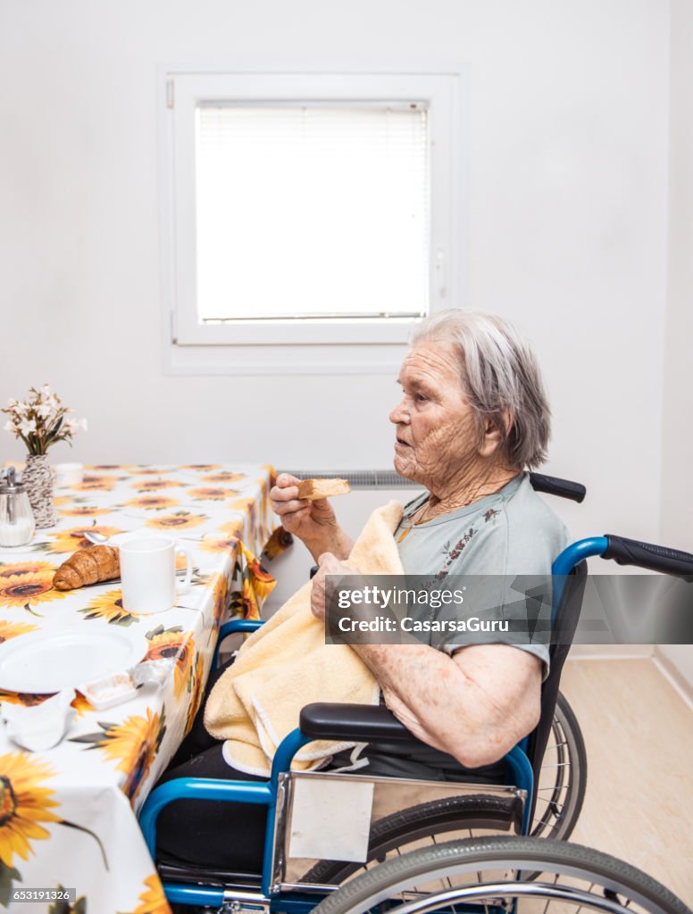 Seniors Having Breakfast At The Nursing Home