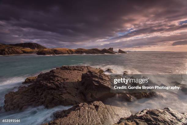 clachtoll bay. - achmelvich stock pictures, royalty-free photos & images