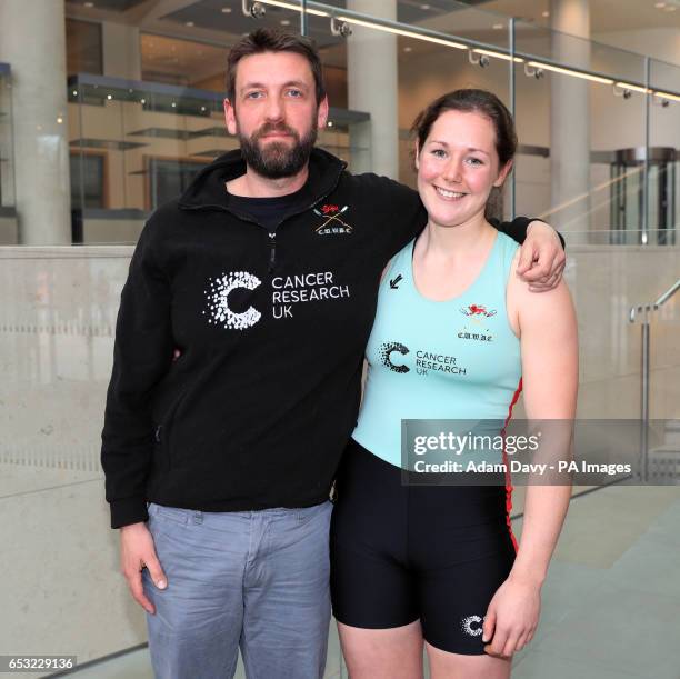 Cambridge Head Coach Rob Baker and Melissa Wilson during the 2017 Boat Race Crew Announcement at the Francis Crick Institute, London.