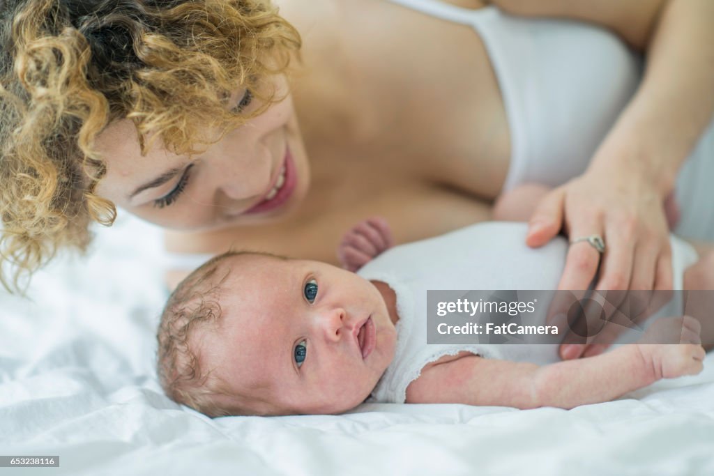 Newborn Baby with Her Mother