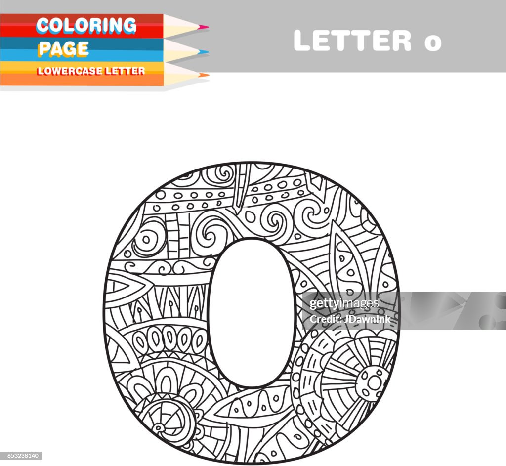 Erwachsenen Färbung Buch Kleinbuchstaben hand gezeichneten Vorlage