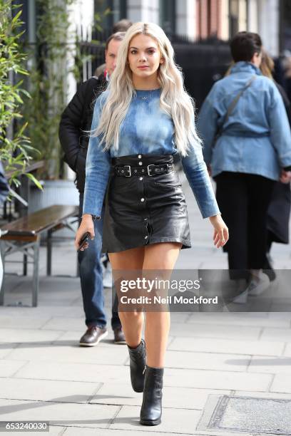 Louisa Johnson seen at KISS FM UK on March 14, 2017 in London, England.