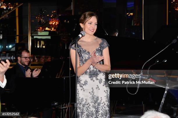 Laura Osnes on stage at the Guild Hall Academy of the Arts Achievement Awards & Benefit Dinner at The Rainbow Room on March 13, 2017 in New York City.