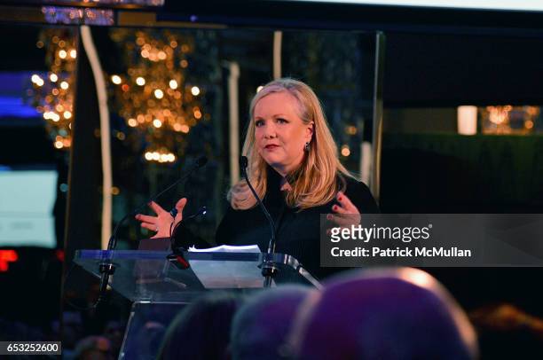 Susan Stroman speaks at the Guild Hall Academy of the Arts Achievement Awards & Benefit Dinner at The Rainbow Room on March 13, 2017 in New York City.